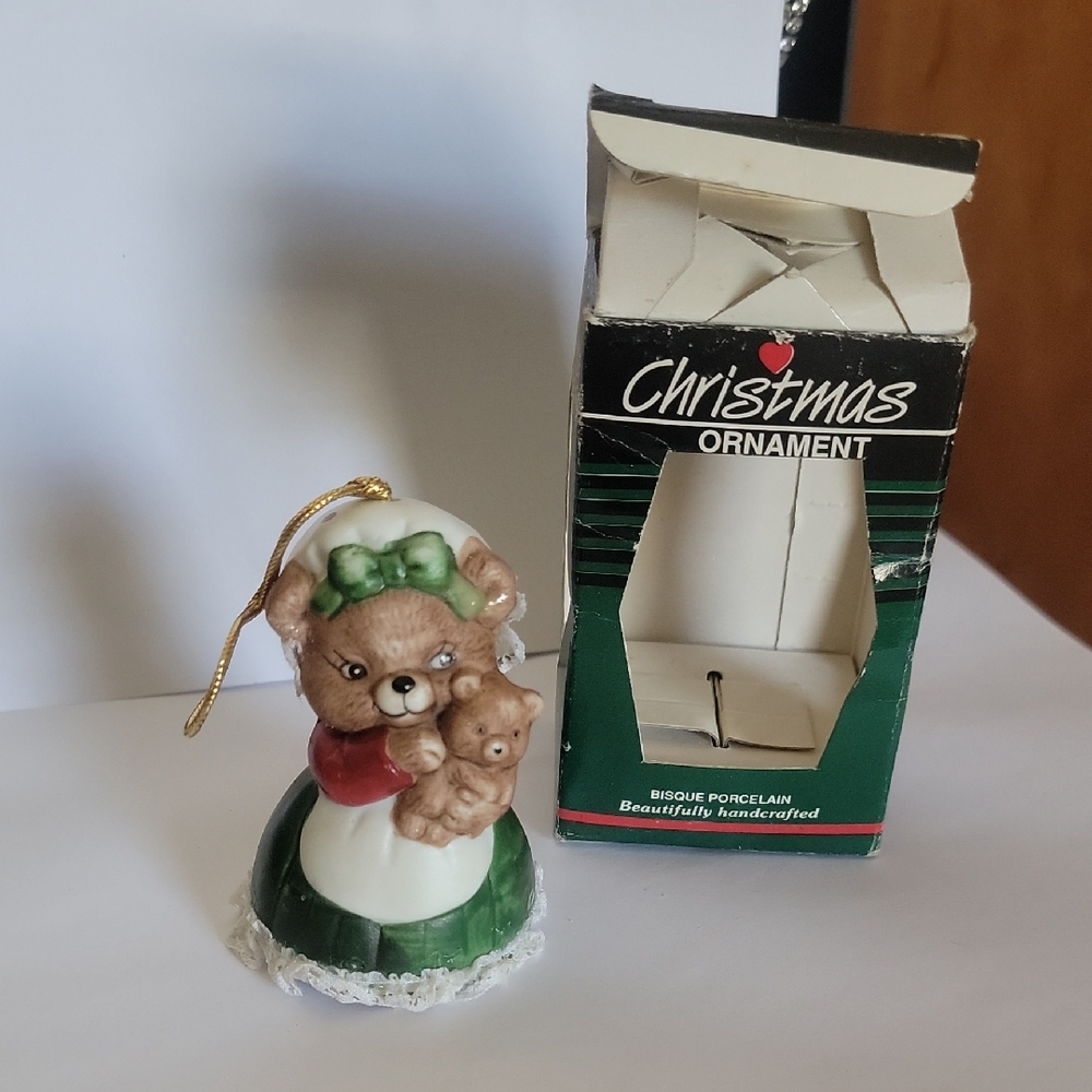 Lisa's Creation Bear Ornament with Green and Red